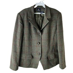 Vintage 80s LizSport Women's Houndstooth Wool Blazer